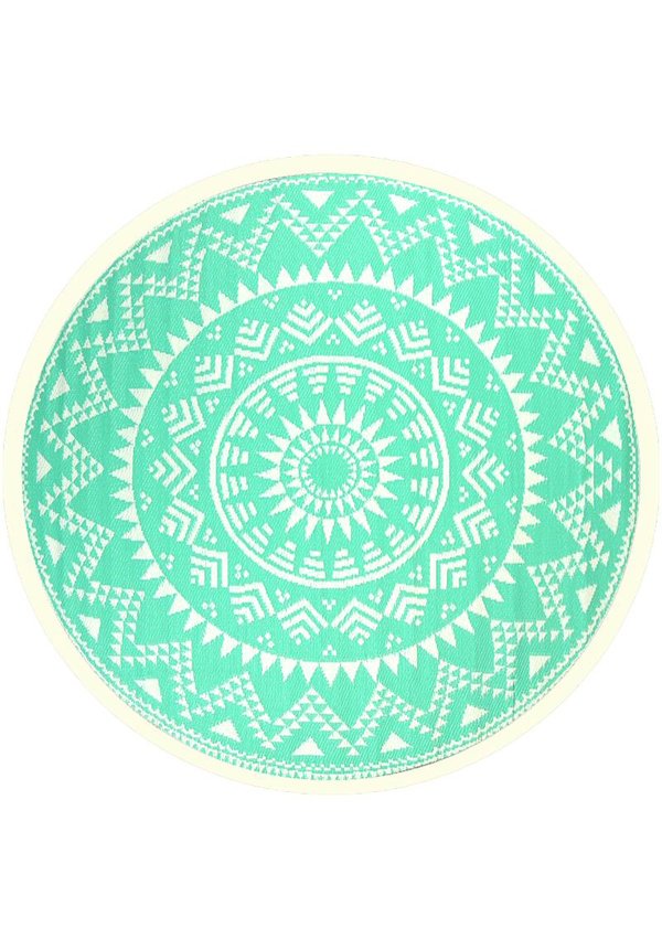 Emigreren Behandeling Vacature Buitenkleed rond turquoise - Wonderrugs.com