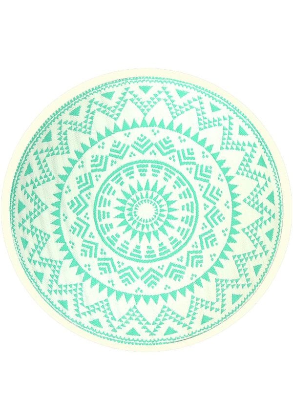 Buitenkleed rond turquoise