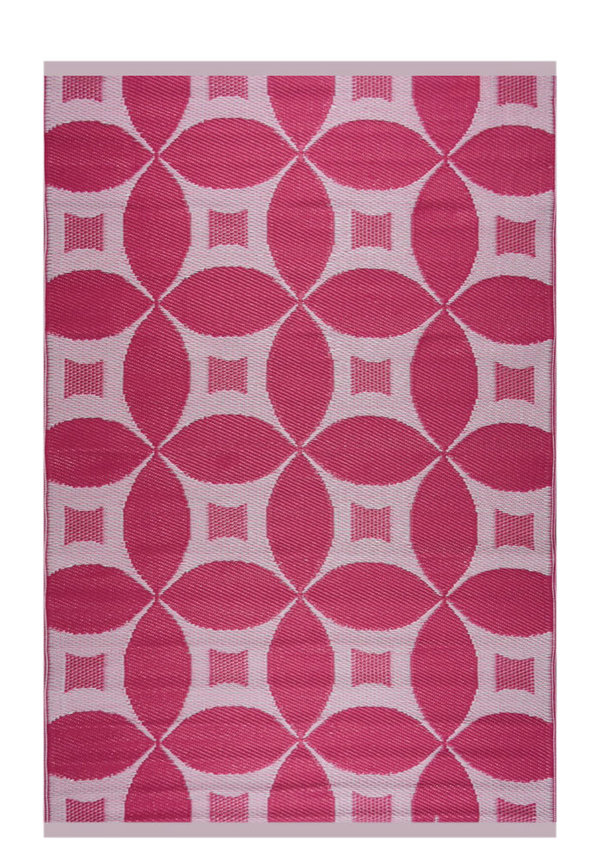 cirkels roze wit buitenkleed - Wonderrugs.com