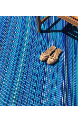 Zeeblauw buitenkleed streep Zeeblauw buitenkleed streep