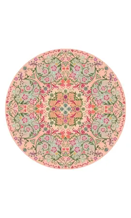 Buitenkleed rond Florali roze