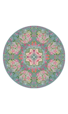 Florali buitenkleed rond blauw