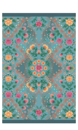 Buitenkleed Flower blue