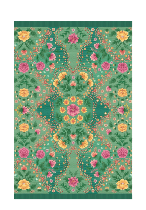PET buitenkleed Flower green