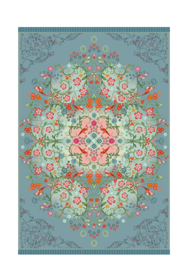 PET buitenkleed blauw 'Florali'