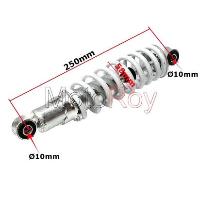 Schokdemper 25 cm (vooras) voor 110 cc quad