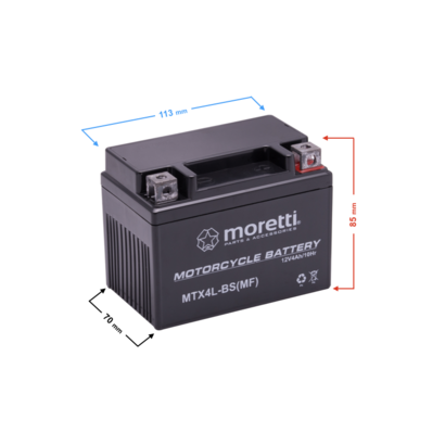 12 volt - 4 AH Accu Moretti