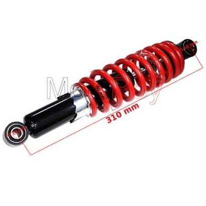 Schokdemper 34 cm voor 110cc dirtbike en quad in zwart, rood, blauw en wit