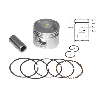 Complete zuigerset (39 mm) voor 49cc scooter GY-6 - 5 stuks