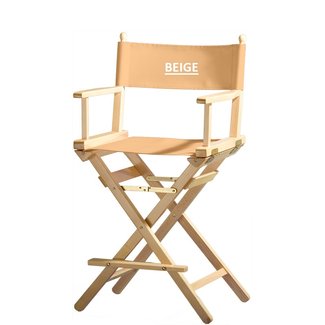 Regisseursstoel, make-up stoel, beukenhout. Frame: natuur, stof: beige