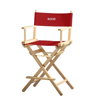 Regisseursstoel, make-up stoel, beukenhout. Frame: natuur, stof: rood