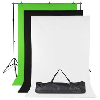 Fotostudio Achtergrond Set van 3 kleuren Zwart Wit en Groen
