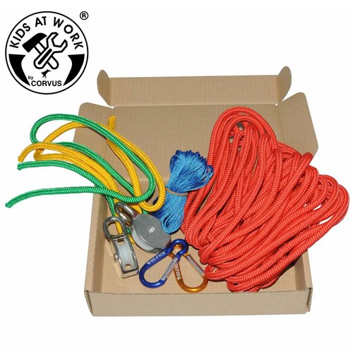 Kids at work kindergereedschap van Corvus Toys Multi kabel kabelbaan - overhevelen met touw