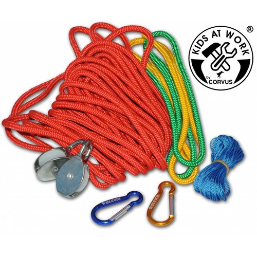 Kids at work kindergereedschap van Corvus Toys Multi kabel kabelbaan - overhevelen met touw