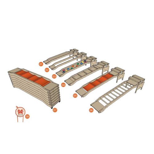 RobHoc flexibele schoolmeubels Gym element ladder