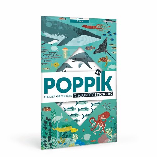 Poppik Stickerposter Oceanen - de dierewereld onder water