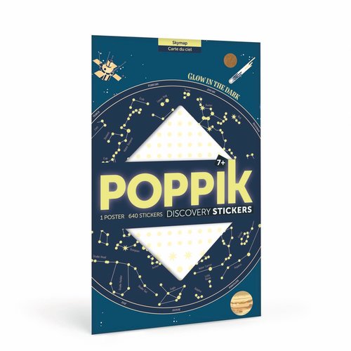 Poppik Poppik Stickerposter Heelal glow in de dark