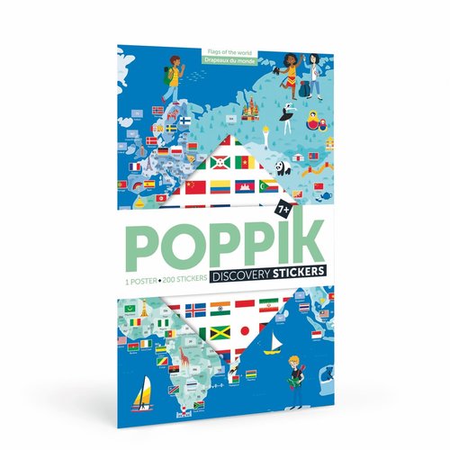 Poppik Stickerposter vlaggen van de wereld