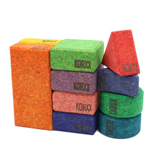 KORXX kurk blokken Baby Set met 10 gekleurde kurkblokken