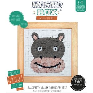 Neptune Mosaic Mosaicbox - Mozaiek met lijst Nijlpaard