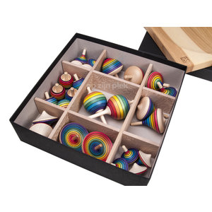 Mader houten tollen Tollenset met tolbord en 26 tollen