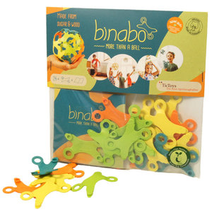 TicToys ecologisch beweegspeelgoed Constructiespeelgoed Binabo mix 24 stuks