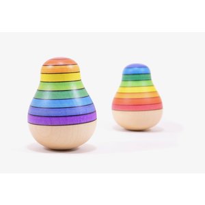 Mader houten tollen Houten tuimelaar peer gestreept