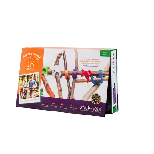 Stick-lets constructiemateriaal voor binnen en buiten Mega Fort Kit - 18 Stick-lets - stevige elastieken om hutten te bouwen!