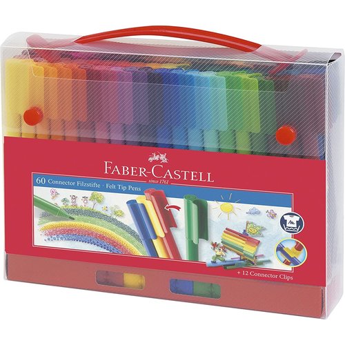 Viltstift Faber Castell Connector 60 stuks in koffer