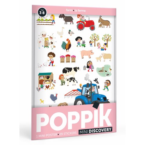 Poppik Poppik stickerposter mini - Thema boerderij