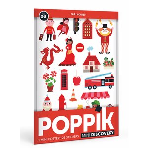 Poppik Poppik stickerposter mini rood