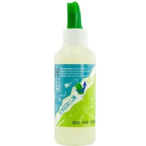 Kinderlijm Eco 100 ml - Dextrine fles met lijmspatel