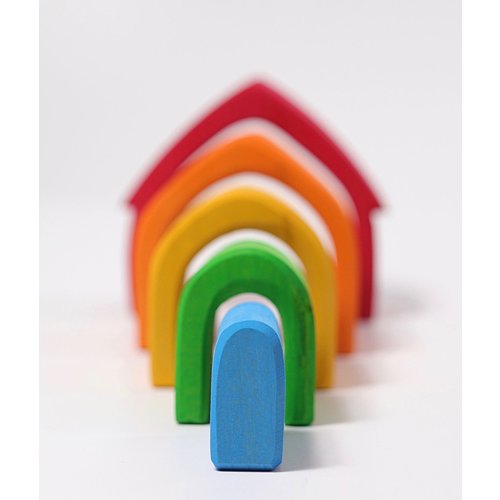 Grimms Houten huis in primaire kleuren voor jonge kinderen