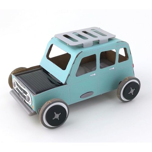 Litogami zonne-energie bouwpakketten Bouwpakket Autogami Renault 4L blauw Litogami zonne-energie bouwpakketten Bouwpakket Autogami Renault 4L blauw