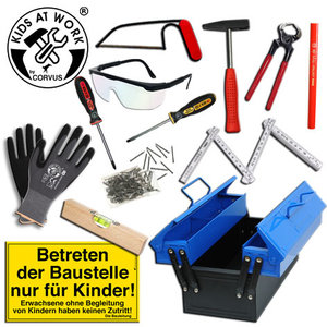 Kids at Work Gereedschapskist blauw met gereedschap Kids at Work Gereedschapskist blauw met gereedschap