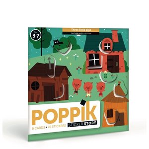 Sprookjes Stickerkaarten - Drie kleine biggetjes Sprookjes Stickerkaarten - Drie kleine biggetjes