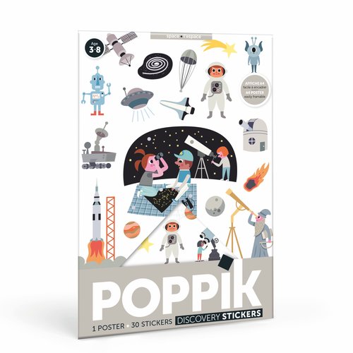 Poppik Poppik Stickerposter mini grey - space