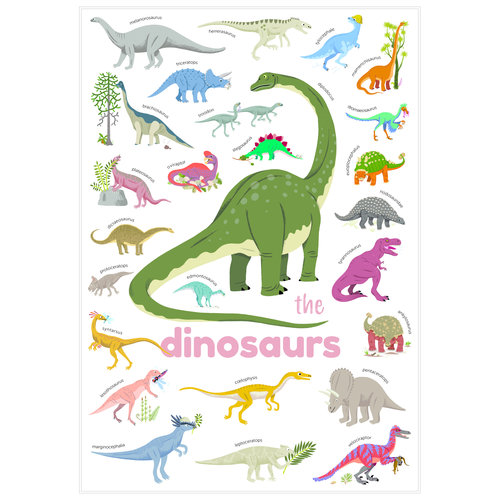 Poppik Poppik stickerposter mini - Thema dinosaurus