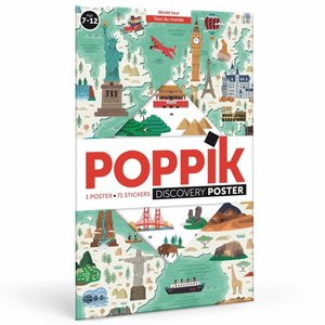 Poppik Discovery Stickerposter Wereldtoer