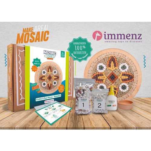 Neptune Mosaic Mosaicbox mozaiek Mandala 14 met lijst 20 cm