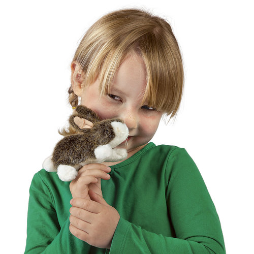 Folkmanis handpoppen en poppenkastpoppen Vingerpop 'cottontail' rabbit