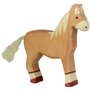 Holztiger Holztiger paard staand lichtbruin 14 cm