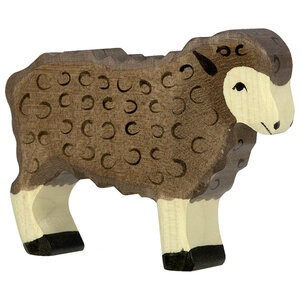 Holztiger Holztiger schaap staand zwart 10 cm