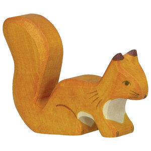 Holztiger Holztiger eekhoorn staand oranje 7,5 cm