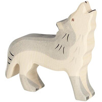 Holztiger Wolf, huilend 11 cm