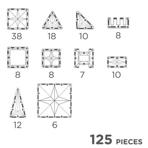 Cleverclixx Magnetische tegels Clever clixx magnetische tegels pastel - set 125-delig