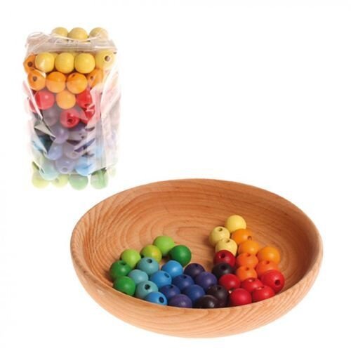 Grimms Grimms Houten regenboogkralen 12mm