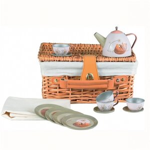 Egmont Toys Blikken theeservies bosdieren in rieten mand