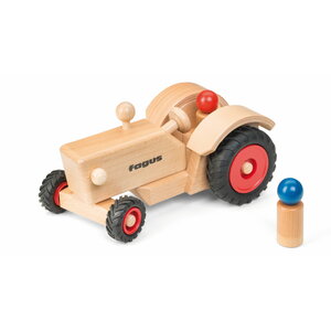 Bestuurbare open houten tractor Bestuurbare open houten tractor