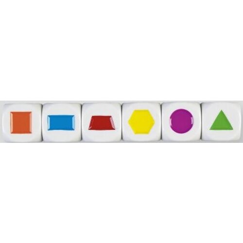Koplow Games Koplow Dobbelsteen met zes  vormen in zes kleuren
